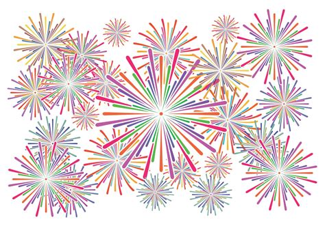 Fireworks Background Vector / Flat Fireworks Vector Illustration ...