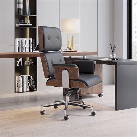 Modern Black Home Office Chair Upholstered Swivel Task Office Chair ...