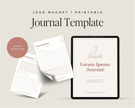 Editable Journal Template, Canva Template, Lead Magnet Email Opt-in ...