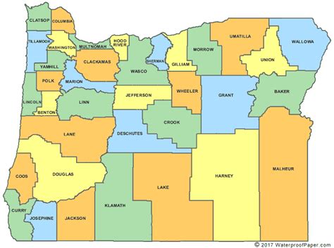 Oregon County Map - OR Counties - Map of Oregon