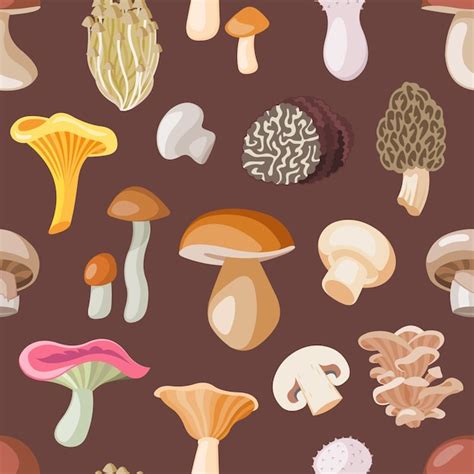 Premium Vector | Mushroom pattern