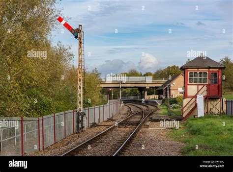 Orton mere railway station at Nene park in Orton, Peterborough on the ...