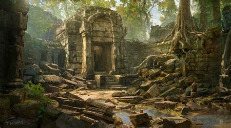 ArtStation - Temple ruins, Wanxing Wang | Temple ruins, Fantasy ...