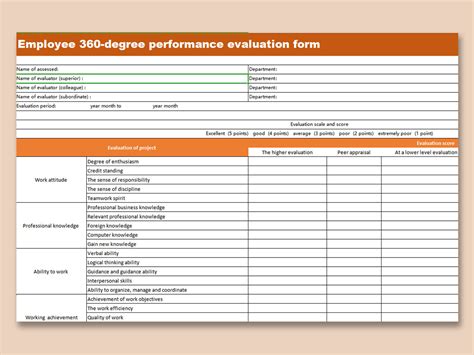 EXCEL of Employee 360-degree Performance Evaluation Form.xlsx | WPS ...