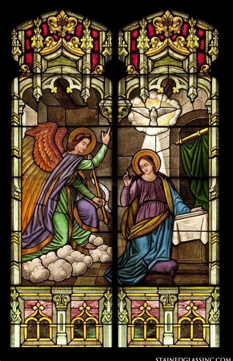 "Annunciation to the Queen" Religious Stained Glass Window