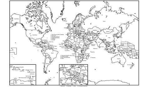 Printable World Map Coloring Page With Countries Labeled