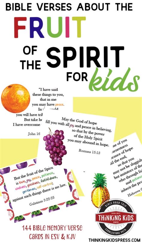 Bible Verses about Fruit of the Spirit Kids PIN - Thinking Kids