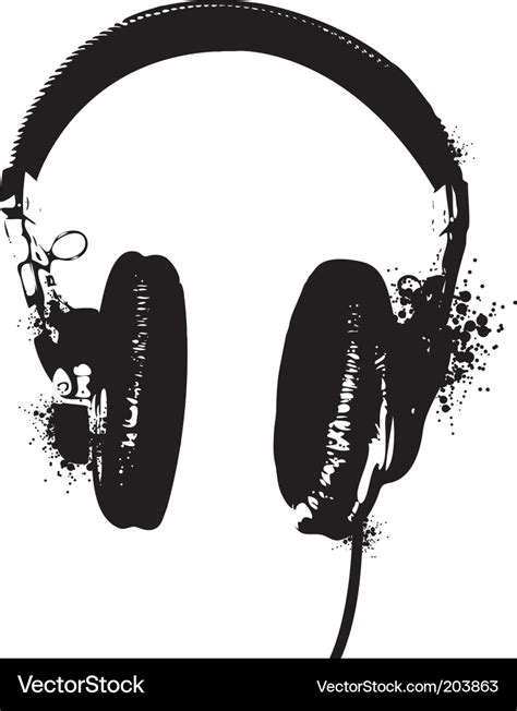 Headphones stencil Royalty Free Vector Image - VectorStock