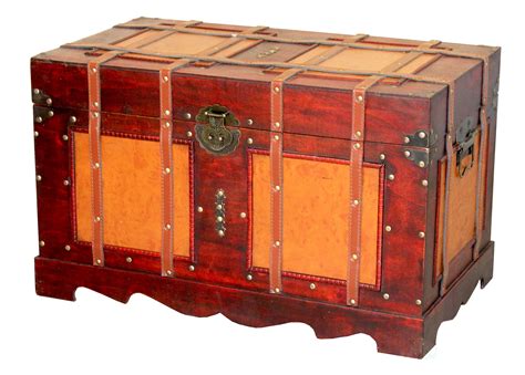 Large Antique Style Steamer Trunk, Decorative Storage Box - Walmart.com ...