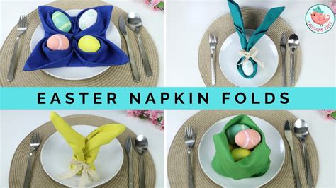 4 Easter Napkin Folding Tutorials! Napkin Folds for Spring Table ...