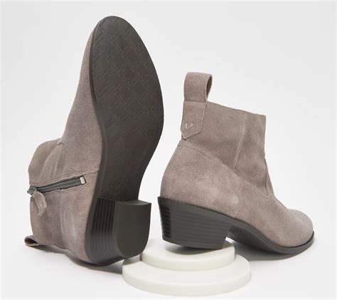 (QVC) Vionic Water-Resistant Suede Ankle Boots – Vera – TVShoppingQueens