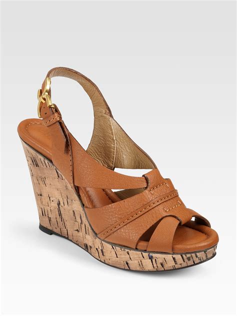 Chloé Cork Wedge Sandals in Brown | Lyst