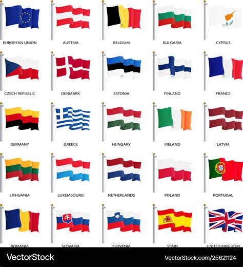 European union country flags member states eu Vector Image