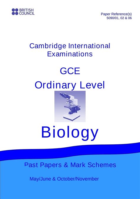 Cambridge - O Level - Past papers & mark schemes - Biology - 5090