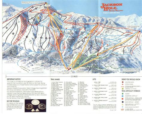 Jackson Hole Ski Resort Map Printable Ski Map Skiing Wall Art Ski Trail ...