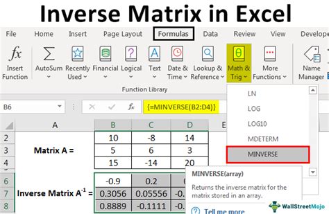 Inverse Matrix in Excel | Find Inverse Matrix using MINVERSE() Function