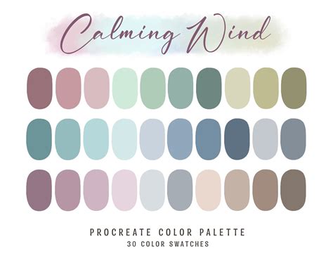 Procreate Color Palette Calm Tones Procreate Swatches Ipad ...