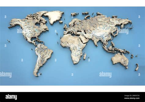 Map of rivers around the world Stock Photo - Alamy