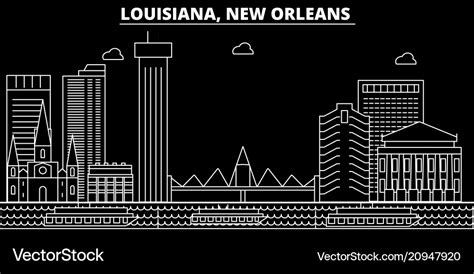 New orleans silhouette skyline usa - new orleans Vector Image