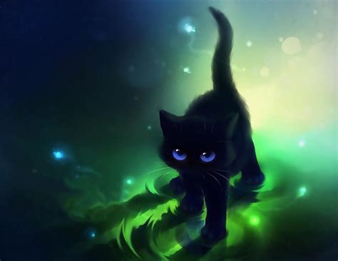 Images For > Cute Anime Cat Wallpapers | kittens | Pinterest | Black ...