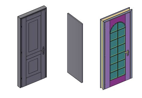 Free Download Three Different Types Of Door Design In AutoCAD File ...