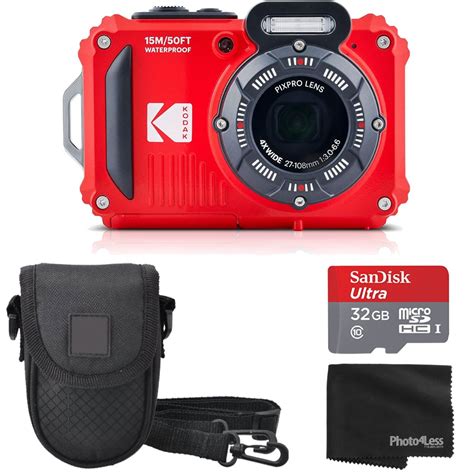 Kodak PIXPRO WPZ2 Rugged Waterproof Digital Camera, Red + Accessories ...