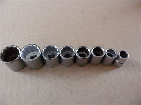 Craftsman 3/8" Drive Shallow Socket Set 12-pt 8-pt Sae 10 Pcs. Usa ...