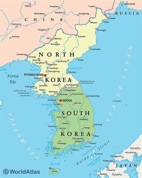 Korean Peninsula Political Map Map Of North And South Korea | Images ...