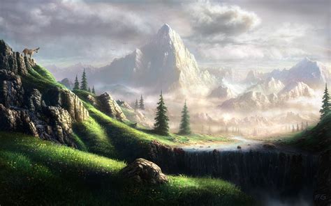 mountain digital art wallpaper by feliks 1