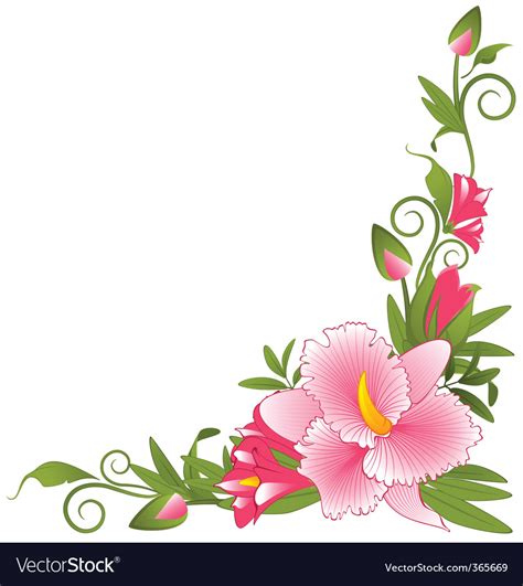 Flower border vector by Pugovica88 - Image #365669 - VectorStock