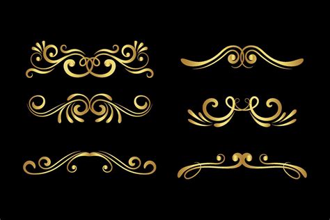 set of gold dividers 7738960 Vector Art at Vecteezy