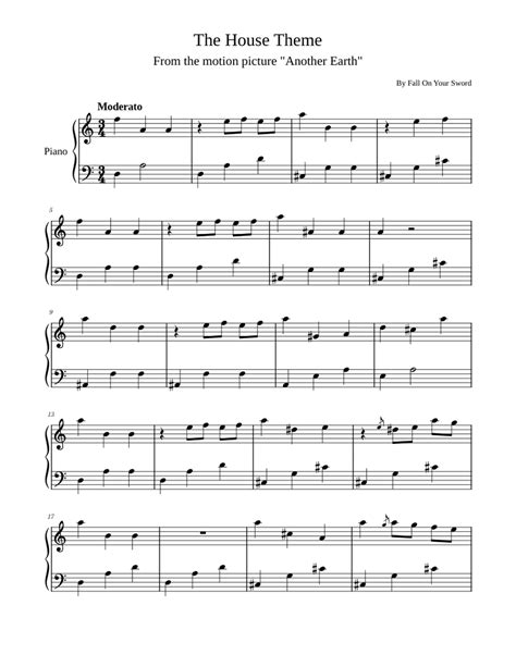 The House Theme Sheet music for Piano | Download free in PDF or MIDI ...