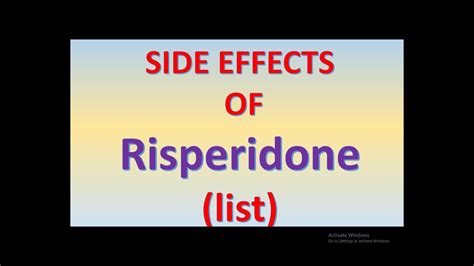 Risperidone- Side effects | Side effects of Risperidone - YouTube