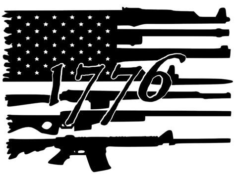 American Flag Gun Decal - Etsy