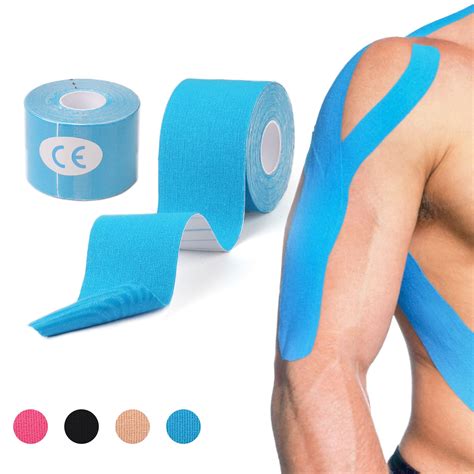 LotFancy 2 Rolls Kinesiology Tape,Cotton Elastic Premium Athletic Tape ...