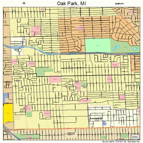 Oak Park Michigan Street Map 2659920