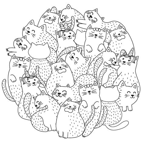 Printable Anime Cat Coloring Pages