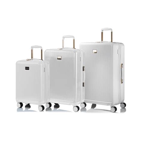 CHAMPS Luxe Collection 3 Pc Hard side Expandable Luggage Set, White ...