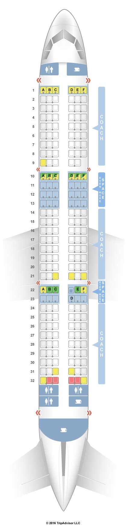 A320 Aircraft Seating Chart