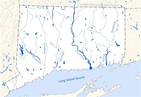 Physical map of Connecticut