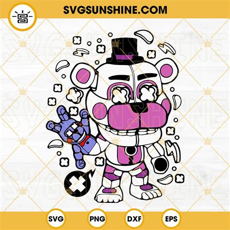 Funtime Freddy SVG, Freddy Fazbear Pizza SVG, Glam Bear SVG, Fnaf SVG ...