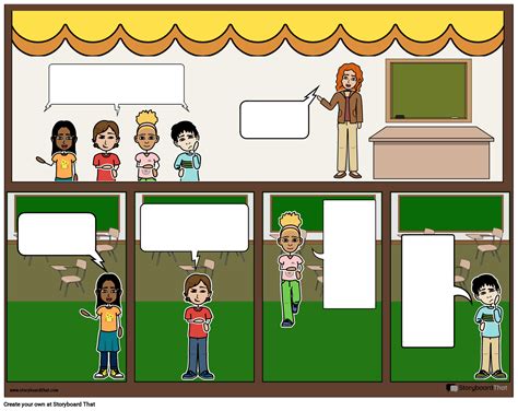 Classroom Style Graphic Novel Storyboard by templates