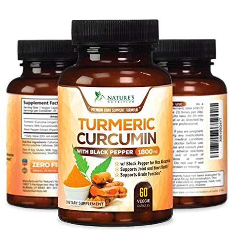 Turmeric Curcumin with BioPerine 95% Curcuminoids 1950mg with Black ...