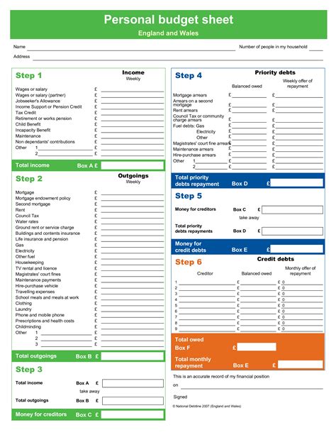 Personal Budget Form | Templates at allbusinesstemplates.com