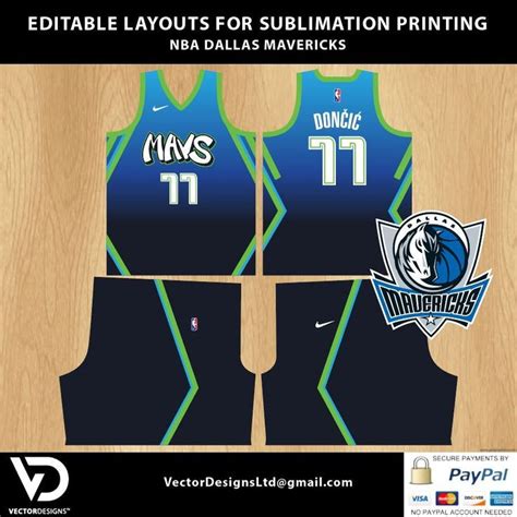 NBA Dallas Mavericks Luka Doncic Editable Basketball Jersey Layout for ...