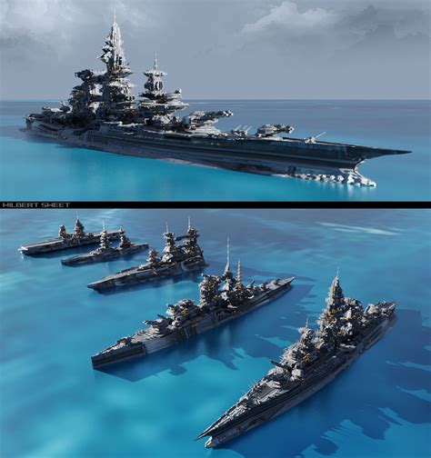 ArtStation - Futuristic Battleship Designs