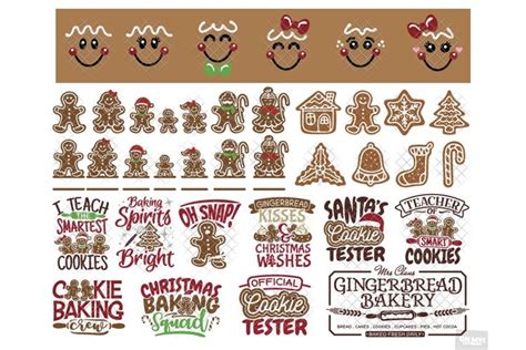 Gingerbread SVG Christmas Ornament Quotes with PNG, DXF, EPS