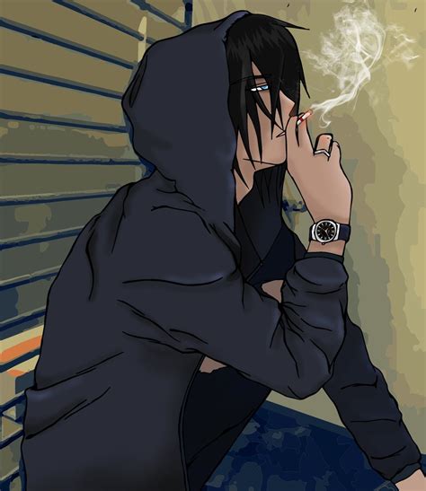 Anime Boy Smoking Sad Anime aesthetics flcl sad anime png clipart