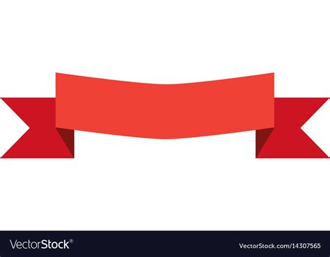 Red banner ribbon and label on white background Vector Image