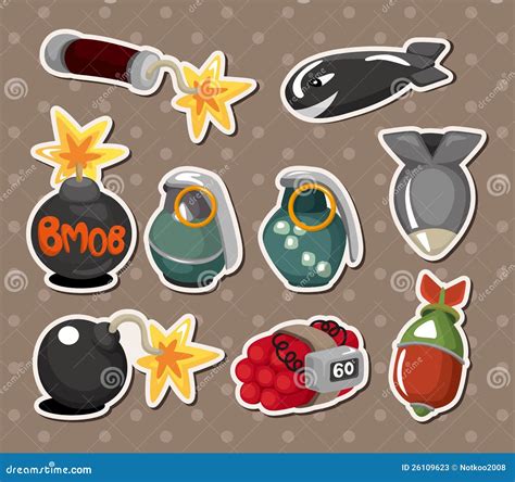 Bomb stickers stock vector. Illustration of explosive - 26109623